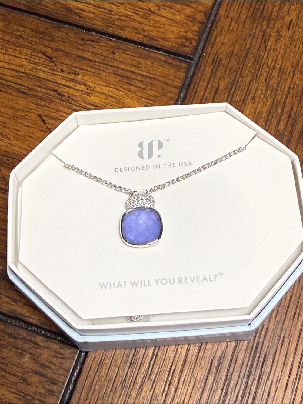 BP NK67481 Lab-Created Lavender Fluorite Quartz Pendant Necklace 18"+2.5"